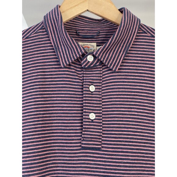 Faherty Movement Polo Shirt Men’s M Short Sleeve Soft Button Down Storm Stripe - Picture 3 of 16